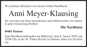 Anzeige von Anni Meyer-Klausing von OM-Medien
