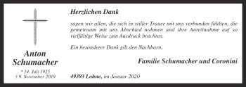 Anzeige von Anton Schumacher von OM-Medien