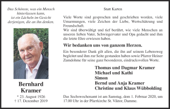 Anzeige von Bernhard Kramer von OM-Medien