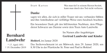 Anzeige von Bernhard Landwehr von OM-Medien