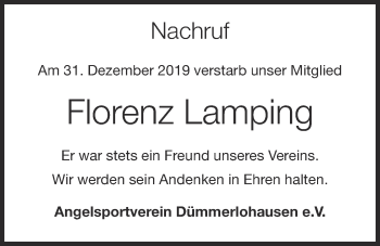 Anzeige von Florenz Lamping von OM-Medien