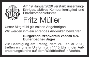 Anzeige von Fritz Müller von OM-Medien