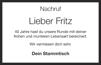 Anzeige von Fritz Müller von OM-Medien