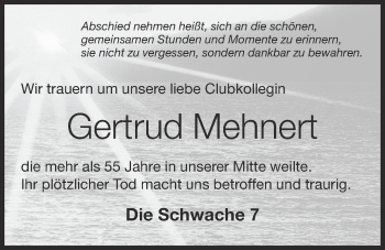 Anzeige von Gertrud Mehnert von OM-Medien