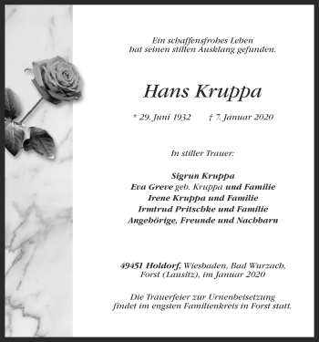 Anzeige von Hans Kruppa von OM-Medien