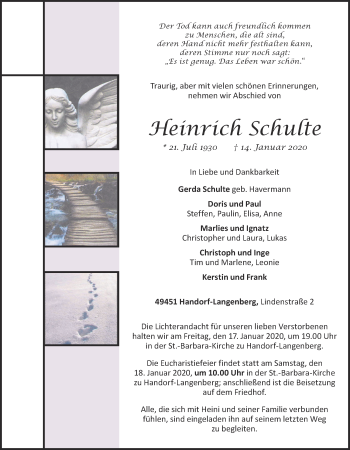 Anzeige von Heinrich Schulte von OM-Medien