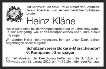 Anzeige von Heinz Kläne von OM-Medien