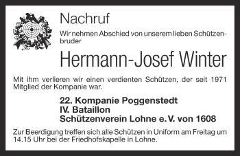 Anzeige von Hermann-Josef Winter von OM-Medien