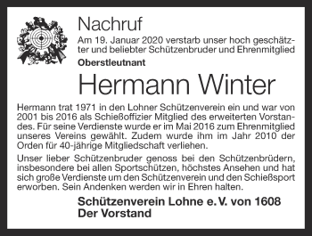 Anzeige von Hermann Winter von OM-Medien