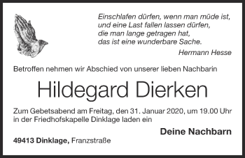 Anzeige von Hildegard Dierken von OM-Medien