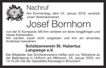Anzeige von Josef Bornhorn von OM-Medien