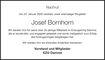 Anzeige von Josef Bornhorn von OM-Medien