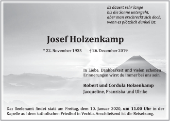 Anzeige von Josef Holzenkamp von OM-Medien