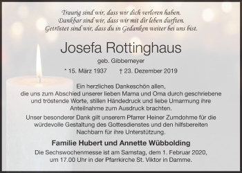 Anzeige von Josefa Rottinghaus von OM-Medien