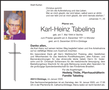 Anzeige von Karl-Heinz Tabeling von OM-Medien