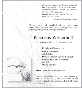 Anzeige von Klemens Westerhoff von OM-Medien
