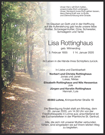 Anzeige von Lisa Rottinghaus von OM-Medien