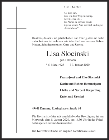 Anzeige von Lisa Slocinski von OM-Medien