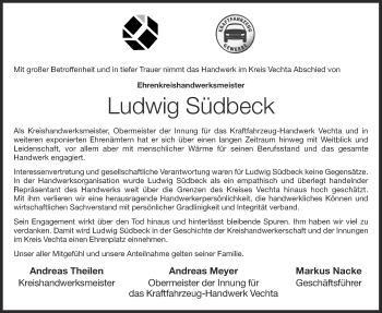 Anzeige von Ludwig Südbeck von OM-Medien