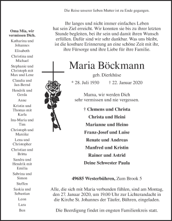 Anzeige von Maria Böckmann von OM-Medien