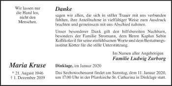 Anzeige von Maria Kruse von OM-Medien