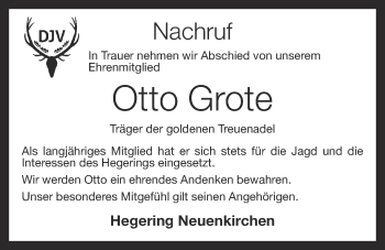 Anzeige von Otto Grote von OM-Medien