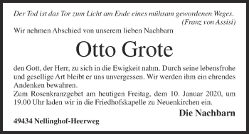 Anzeige von Otto Grote von OM-Medien