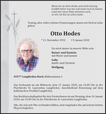Anzeige von Otto Hodes von OM-Medien