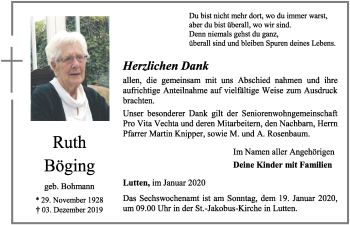 Anzeige von Ruth Böging von OM-Medien