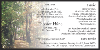 Anzeige von Theodor Hüne von OM-Medien