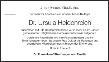 Anzeige von Ursula Heidenreich von OM-Medien