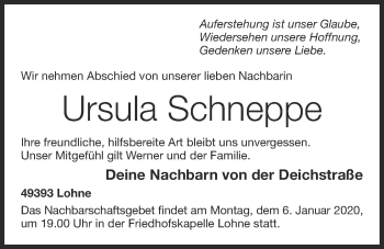 Anzeige von Ursula Schneppe von OM-Medien