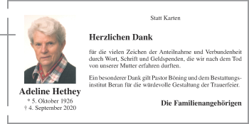 Anzeige von Adeline Hethey von OM-Medien