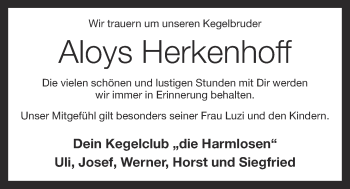 Anzeige von Aloys Herkenhoff von OM-Medien