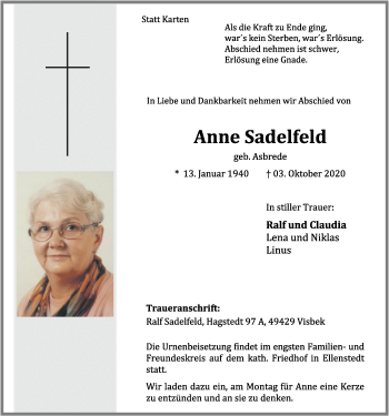 Anzeige von Anne Sadelfeld von OM-Medien