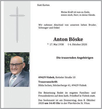 Anzeige von Anton Böske von OM-Medien