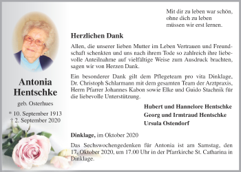 Anzeige von Antonia Hentschke von OM-Medien