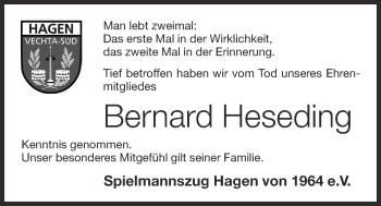 Anzeige von Bernard Heseding von OM-Medien
