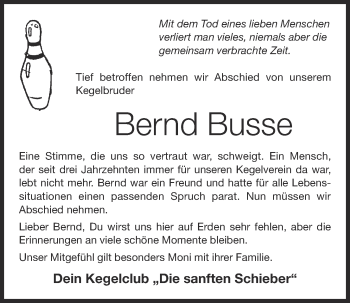 Anzeige von Bernd Busse von OM-Medien