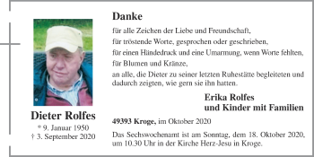 Anzeige von Dieter Rolfes von OM-Medien
