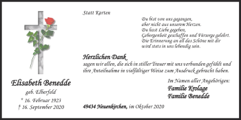 Anzeige von Elisabeth Benedde von OM-Medien