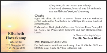 Anzeige von Elisabeth Haverkamp von OM-Medien