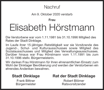 Anzeige von Elisabeth Hörstmann von OM-Medien