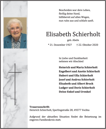 Anzeige von Elisabeth Schierholt von OM-Medien