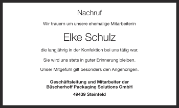 Anzeige von Elke Schulz von OM-Medien