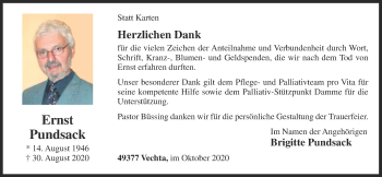 Anzeige von Ernst Pundsack von OM-Medien