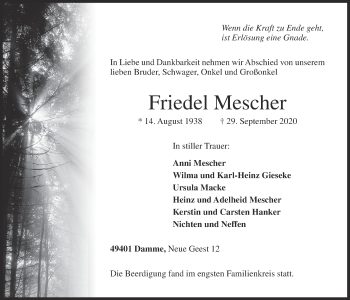 Anzeige von Friedel Mescher von OM-Medien