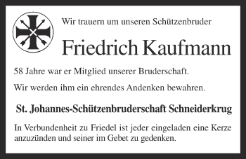Anzeige von Friedrich Kaufmann von OM-Medien