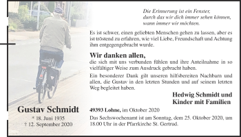 Anzeige von Gustav Schmidt von OM-Medien