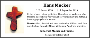 Anzeige von Hans Mucker von OM-Medien